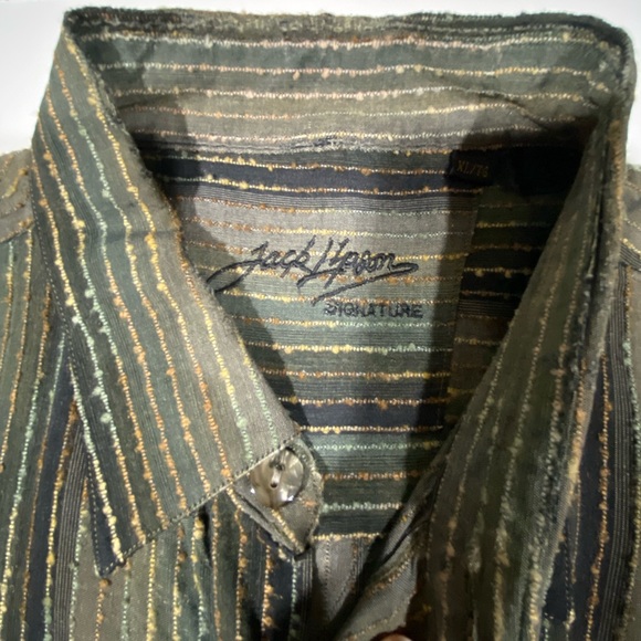 Y2K Jack Lipson Signature Shirt Men Button Down XLarge XL Stripe - Picture 2 of 2